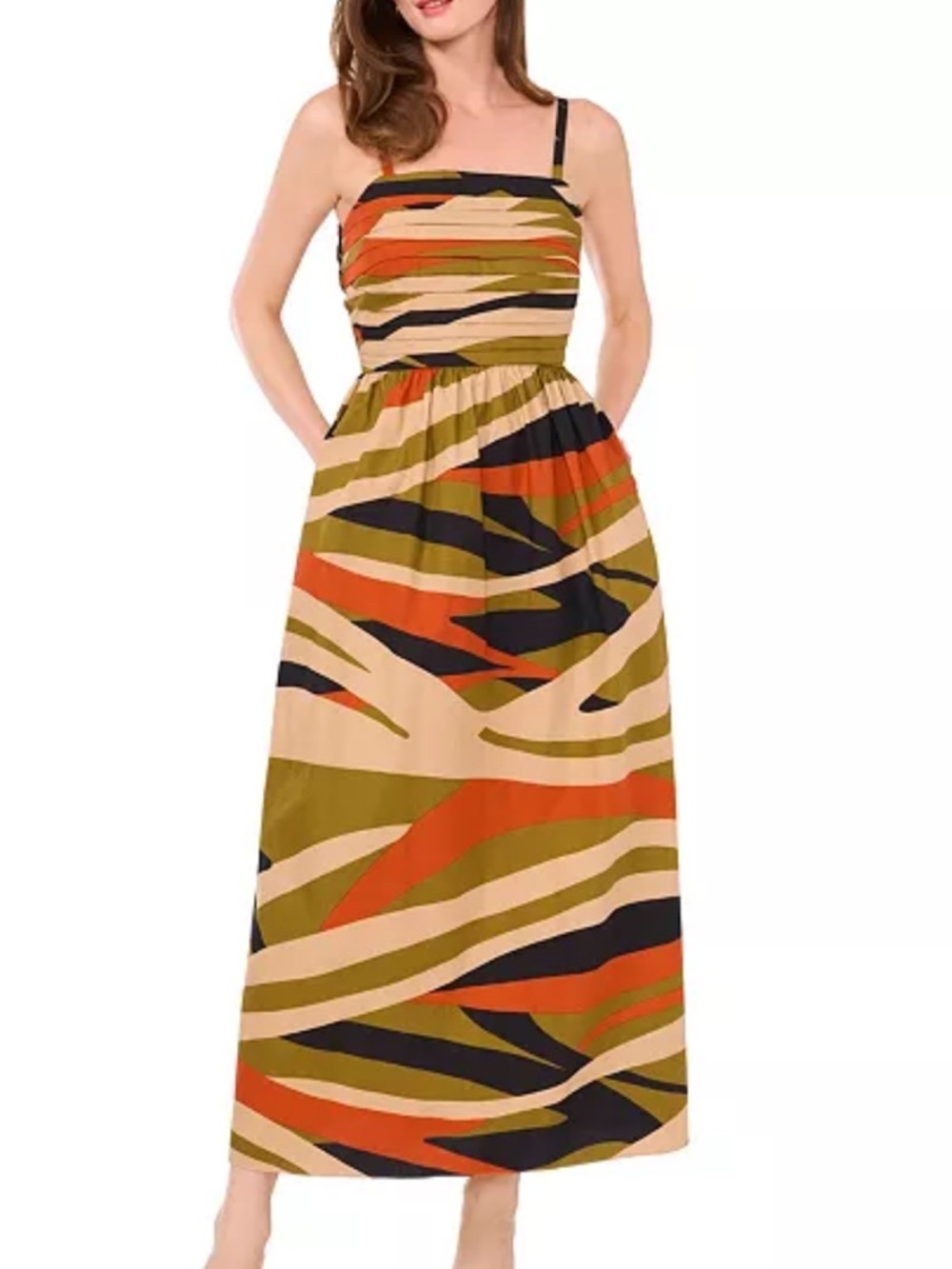 MSK Cotton Printed Sleeveless Maxi Dress